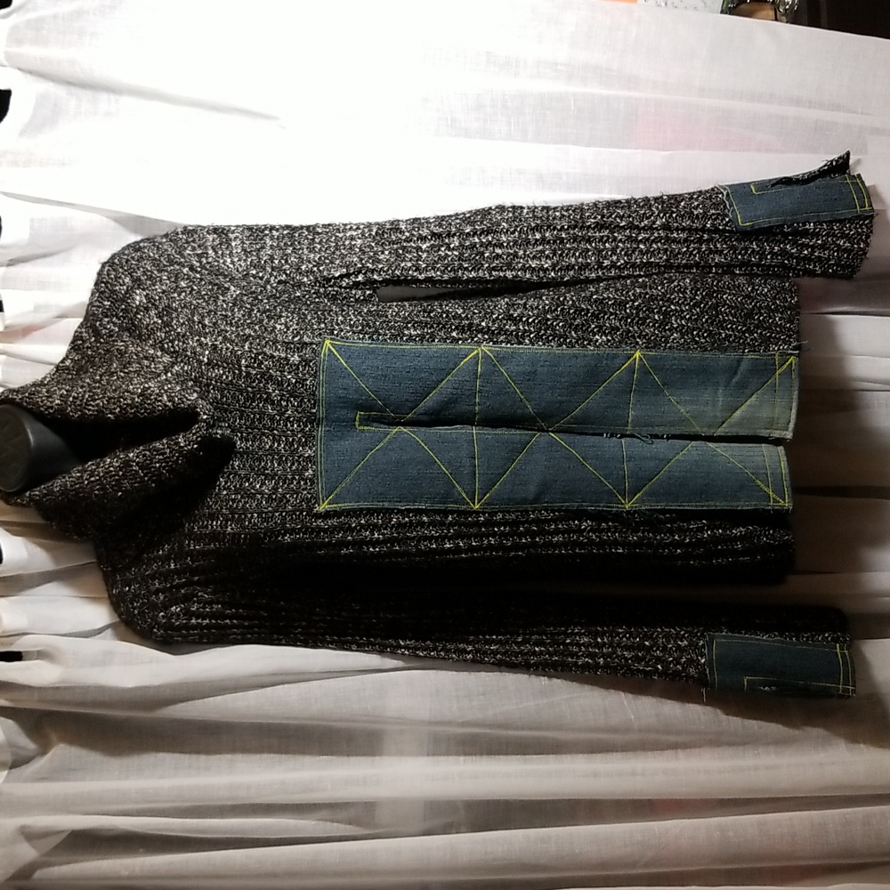 M Unique DIY Revamped Cowl neck Sweater with split bell cuffs